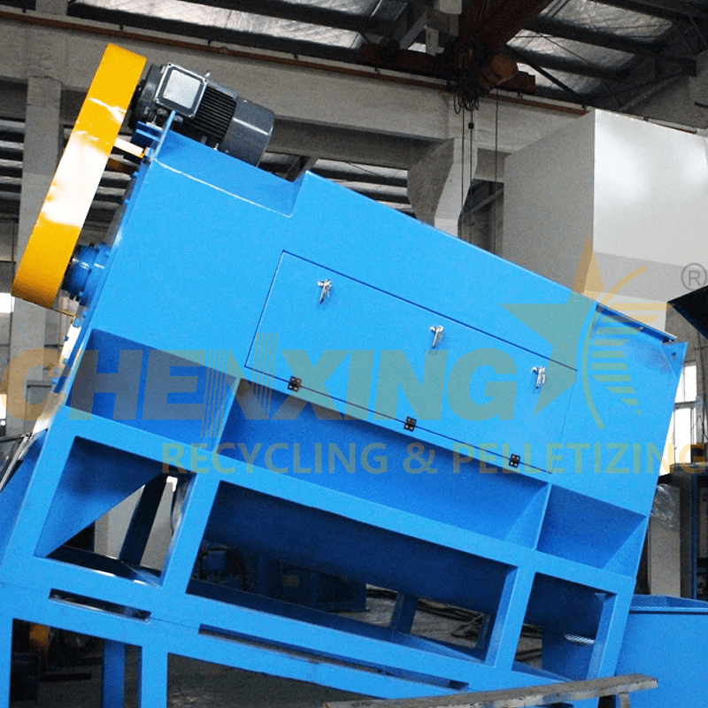 High-Speed Wet Plastic Bottle Label Remover in Operation - 99% Adhesive Residue Elimination for PET Recycling